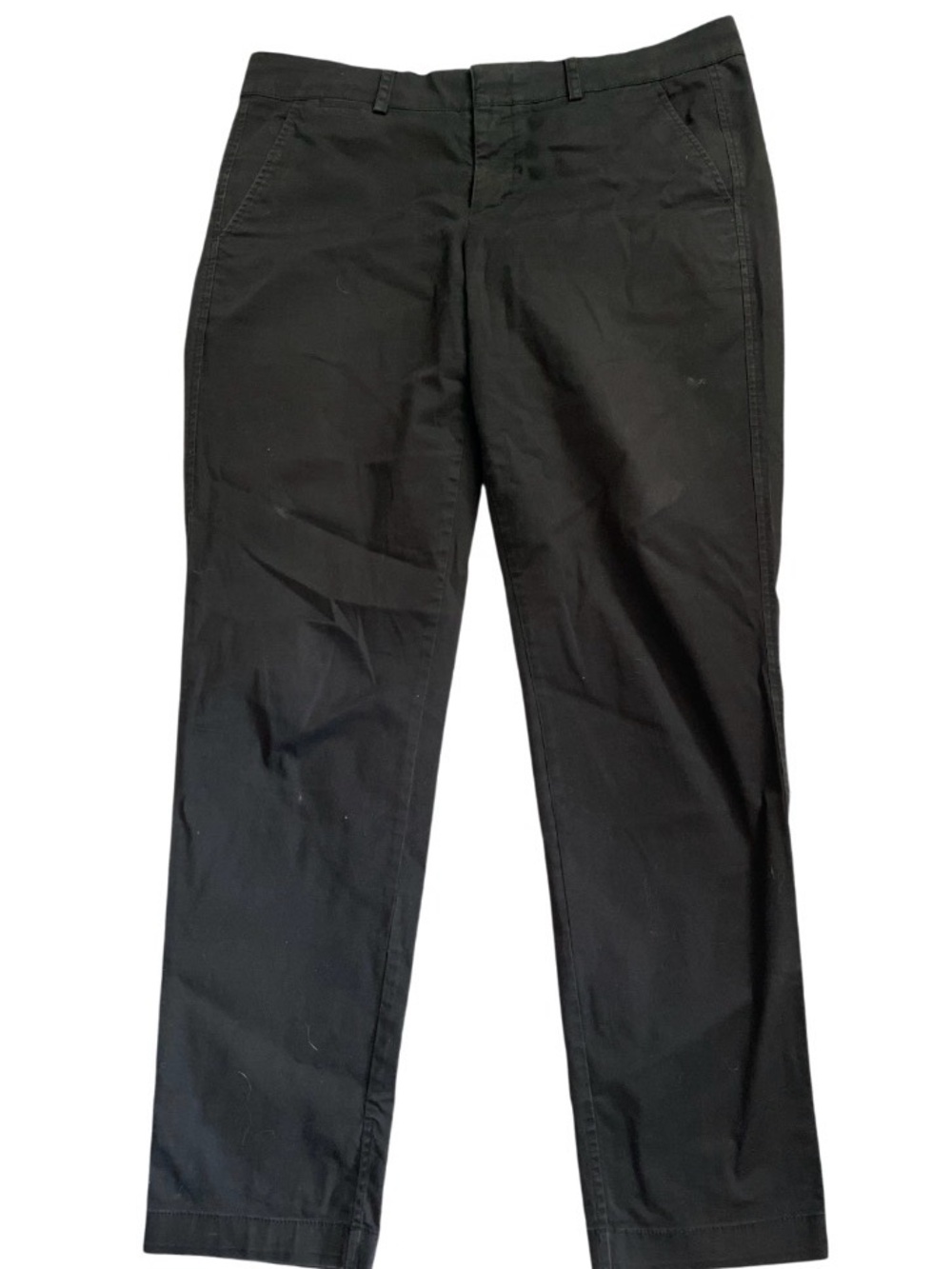 Vince black cotton straight leg trouser pants